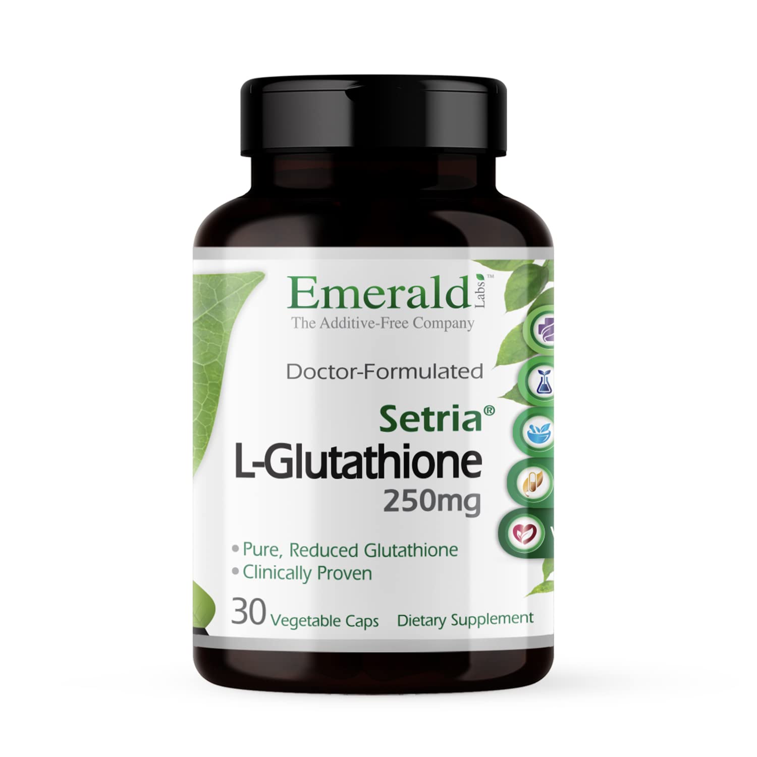 EMERALD LABS Setria L-Glutathione 250mg capsule bottle front view