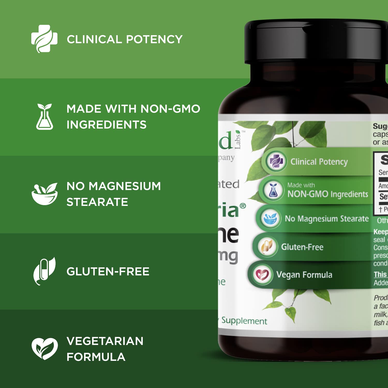 EMERALD LABS Setria L-Glutathione 250mg capsules on a wooden table