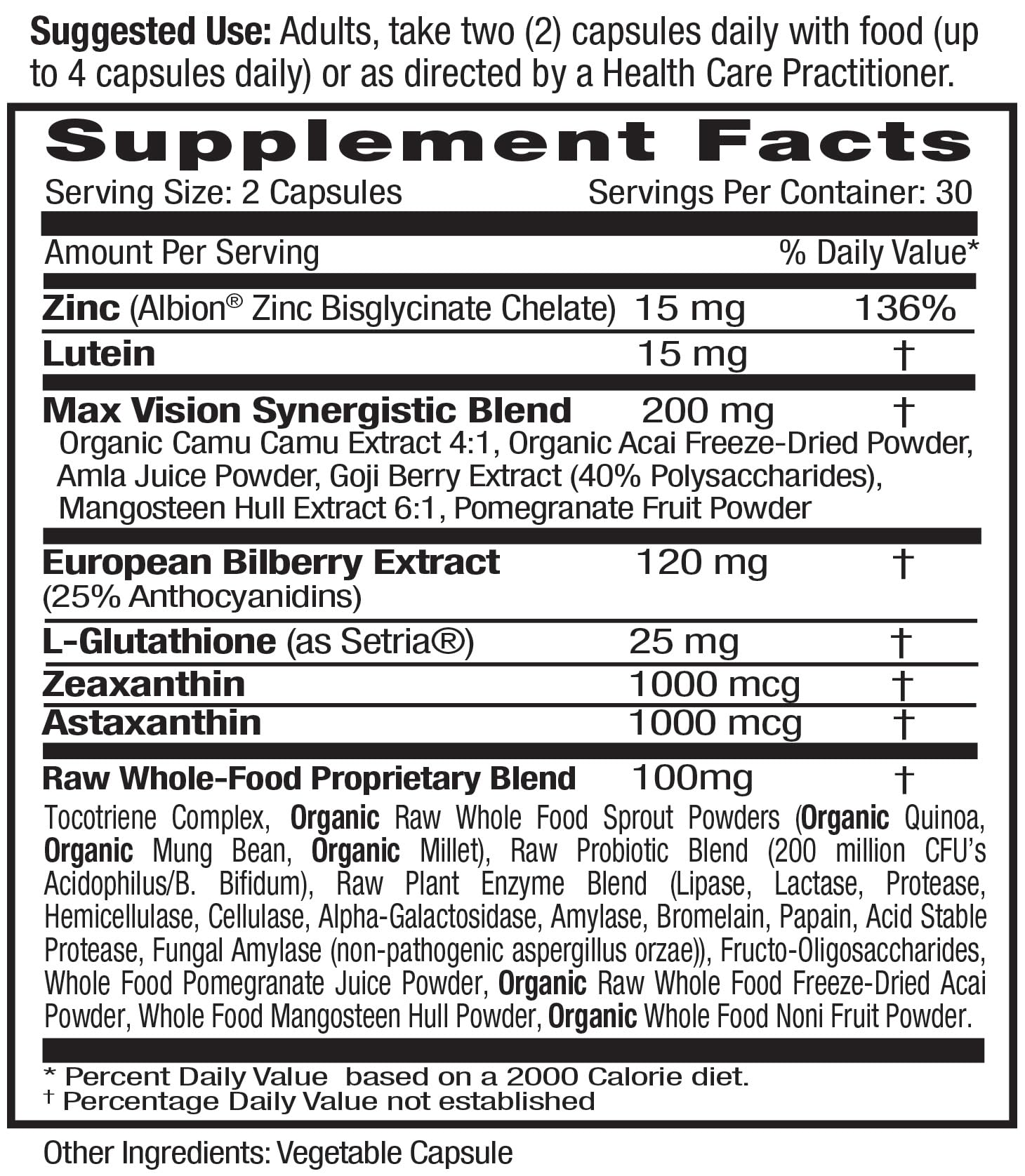 EMERALD LABS Vision Health Lutein Supplement side view