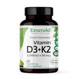 EMERALD LABS Vitamin D3 with K2 5000 IU 60 Capsules front view