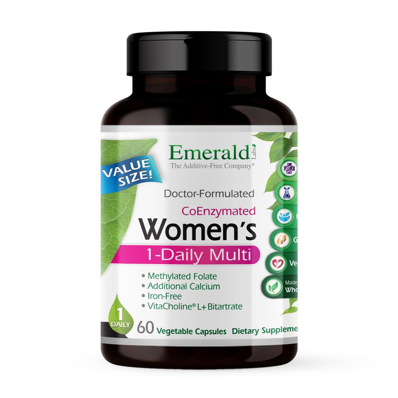 EMERALD LABS Women's 1-Daily Multi 60 Capsules front view