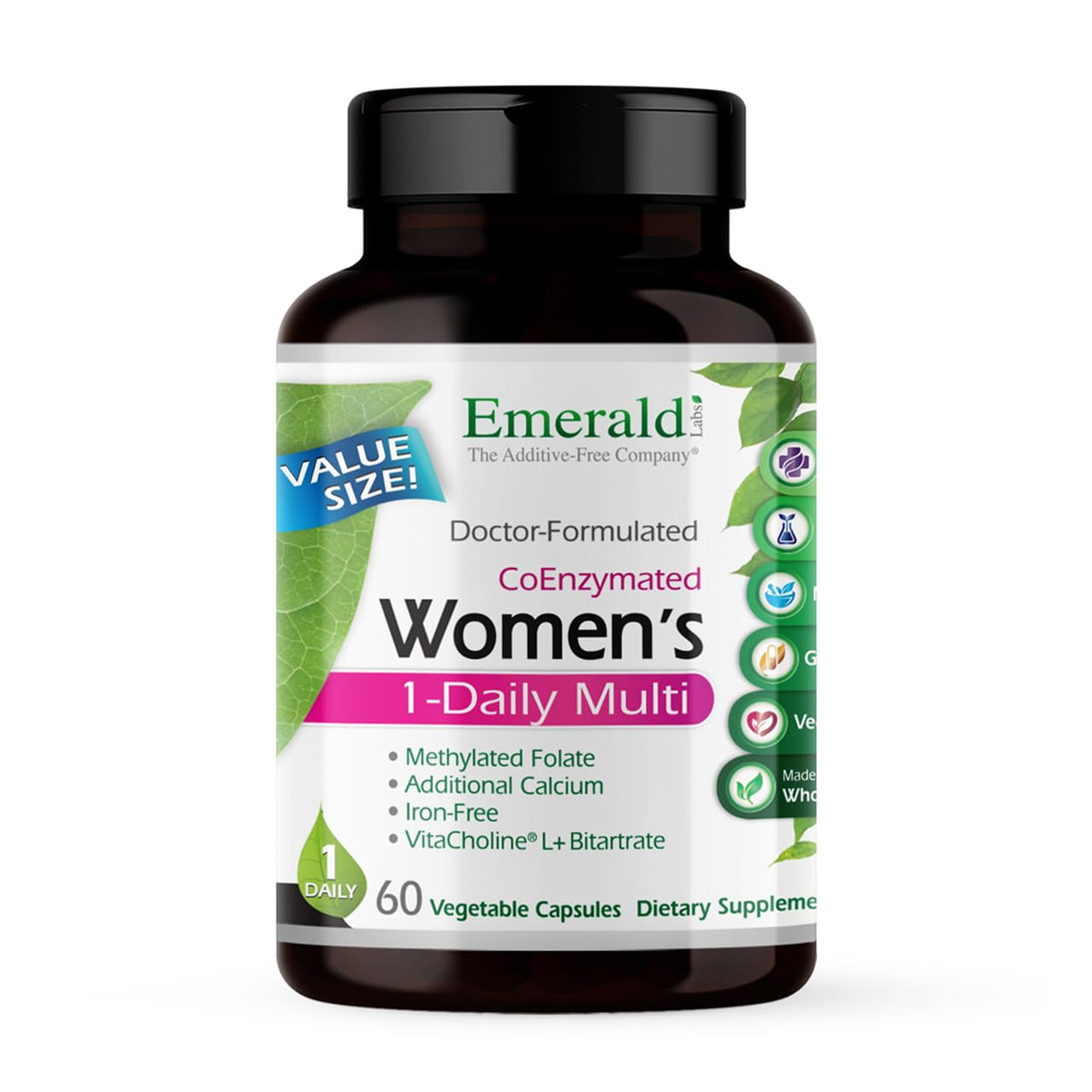 EMERALD LABS Women's 1-Daily Multi 60 Capsules front view