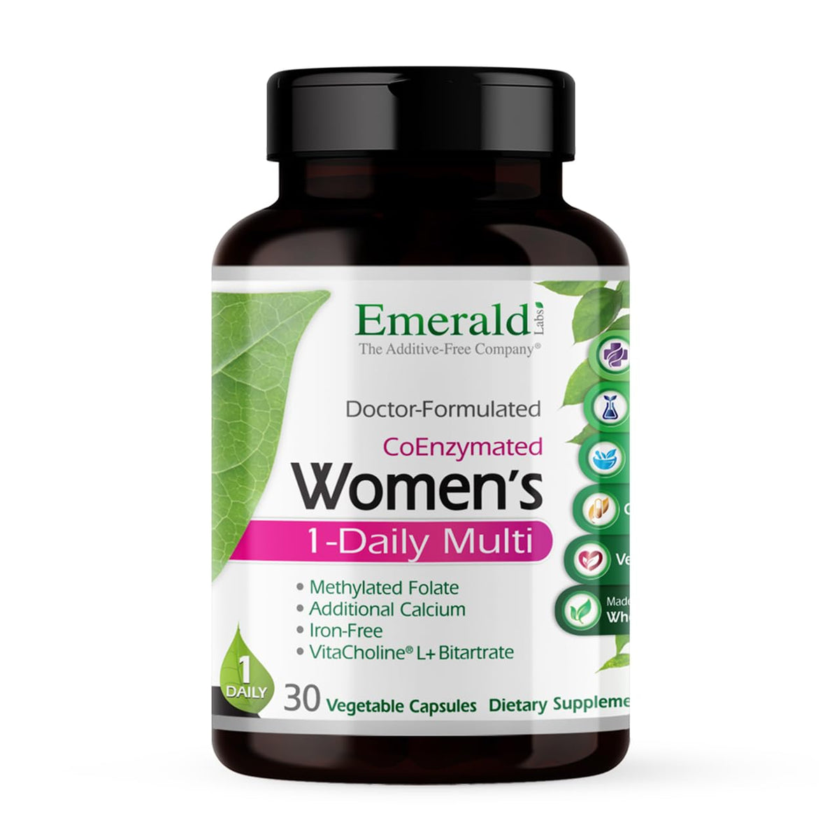 EMERALD LABS Women's 1-Daily Multi Enzyme Supplement front view