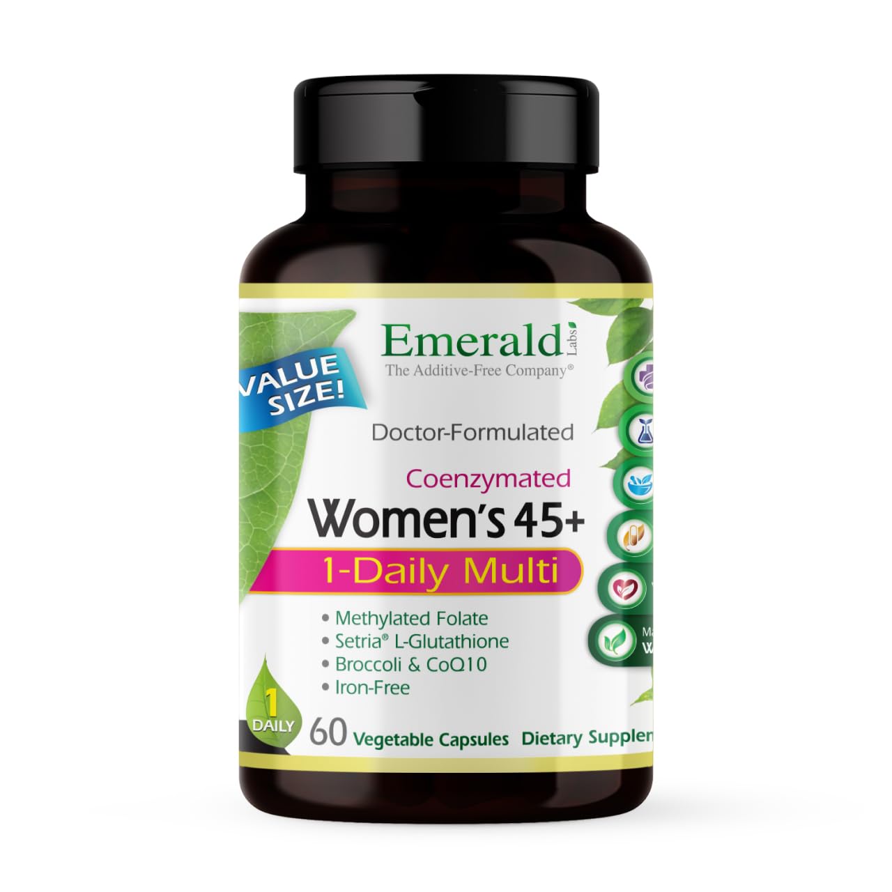 EMERALD LABS Women's 45+ Multivitamin 60 Capsules front view
