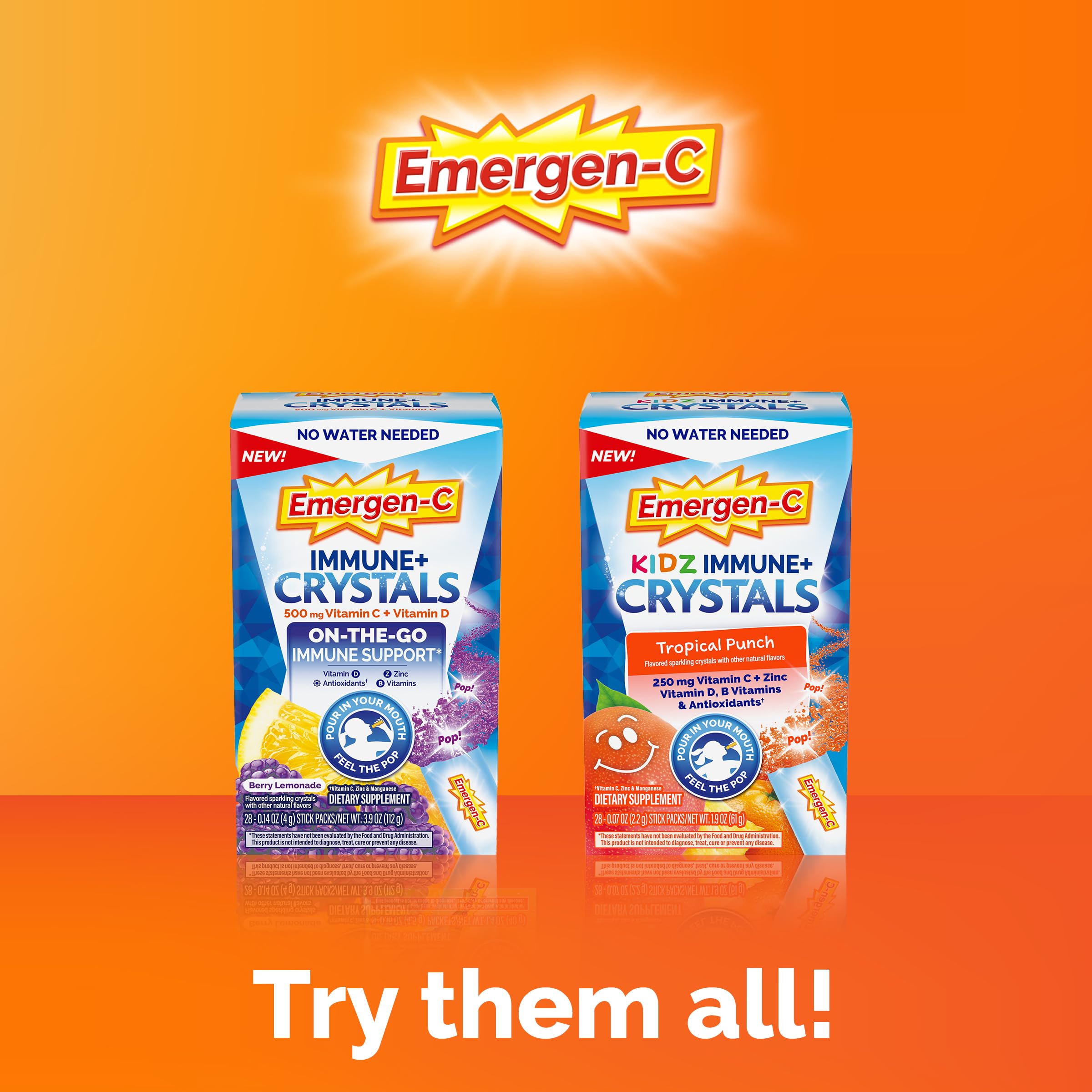 Emergen-C daily wellness+ Crystals in a travel bag