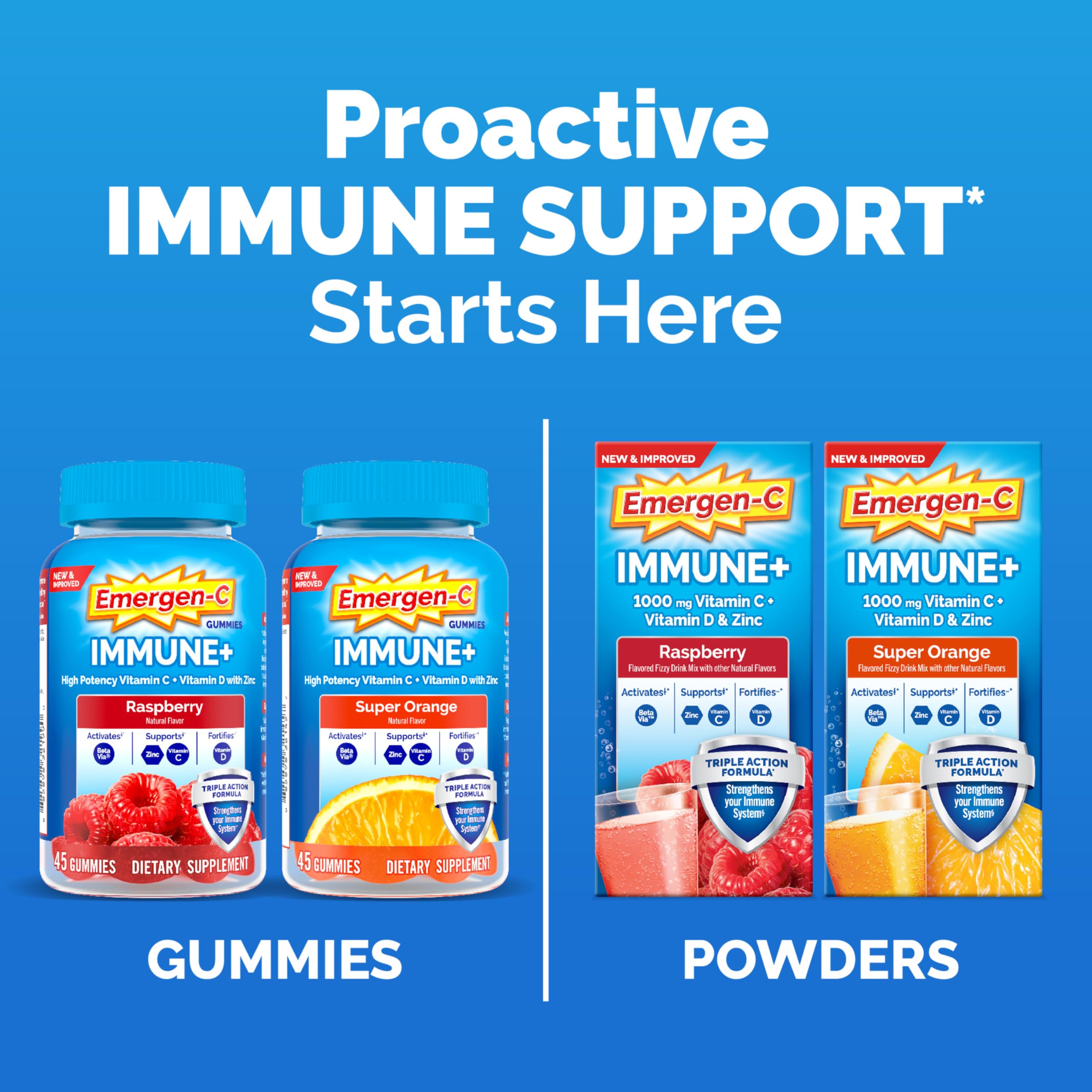Emergen-C daily wellness+ Triple Action nutrition information