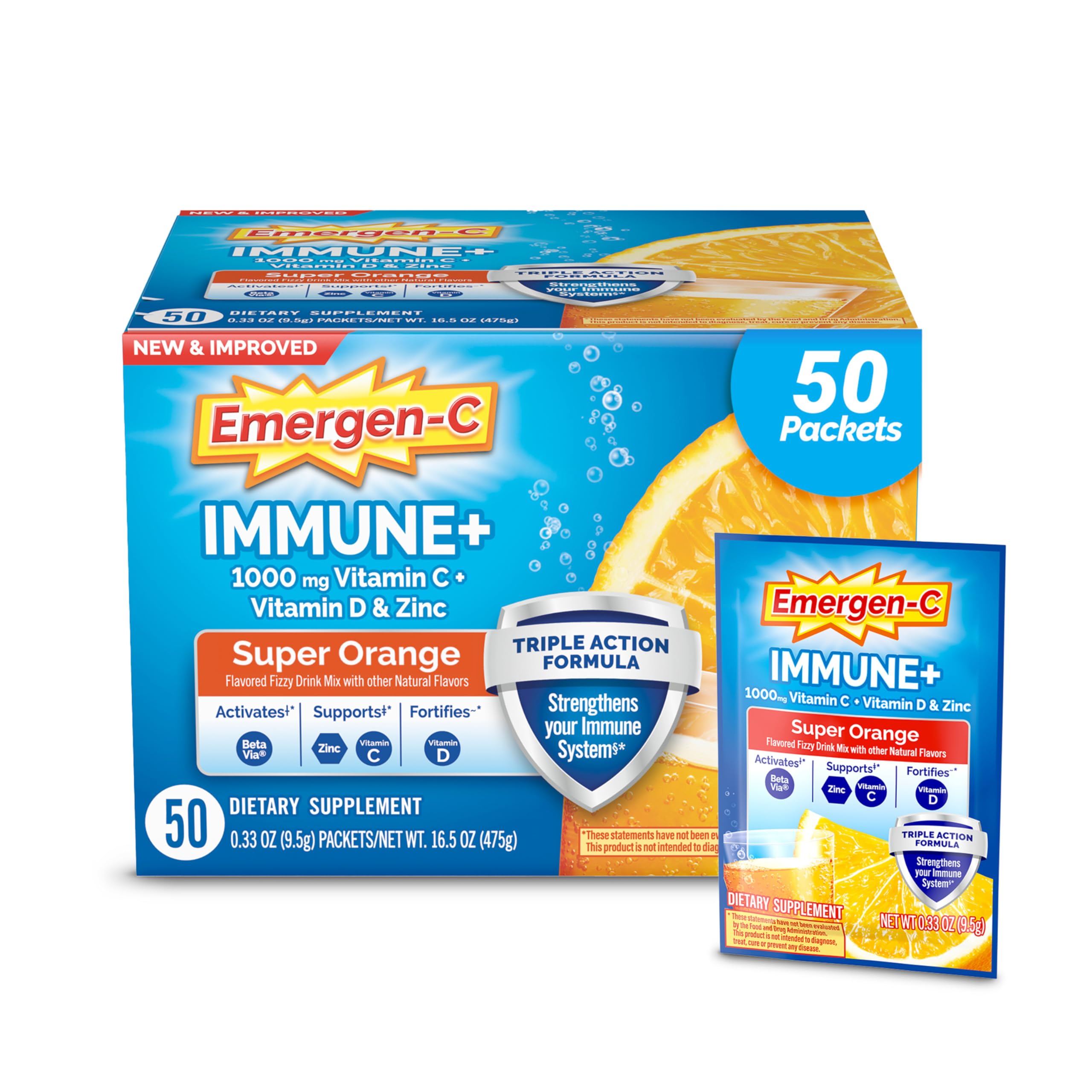 Emergen-C daily wellness+ Triple Action Powder box front view