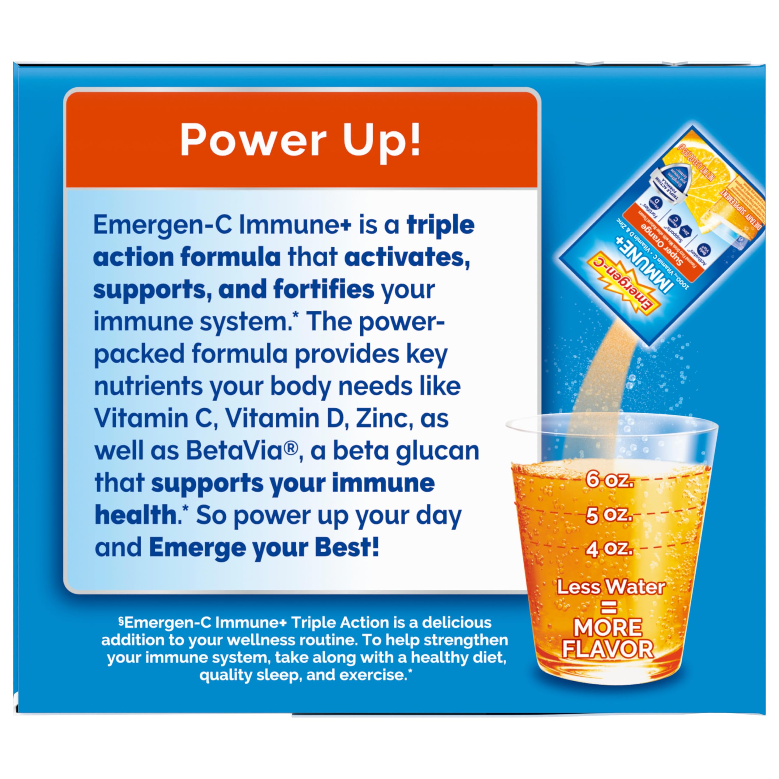 Emergen-C daily wellness+ Triple Action Powder product close-up
