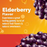 Emergen-C Elderberry Gummies displayed with fresh elderberries