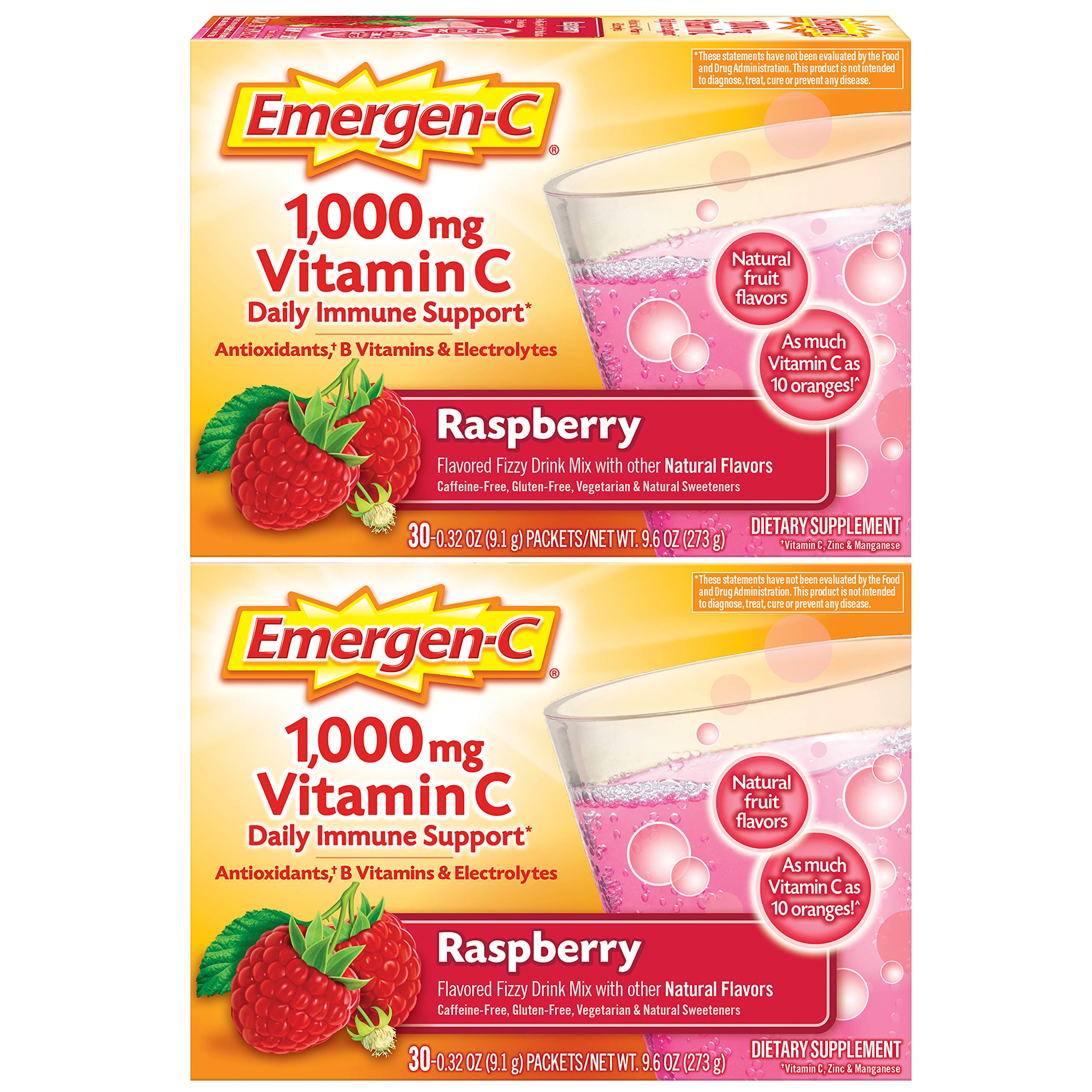 Emergen-C Original Formula Raspberry Vitamin C Drink Mix front view