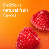 Emergen-C Raspberry drink mix powder in a glass