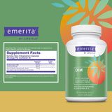 Emerita DIM Supplement side view showing label details