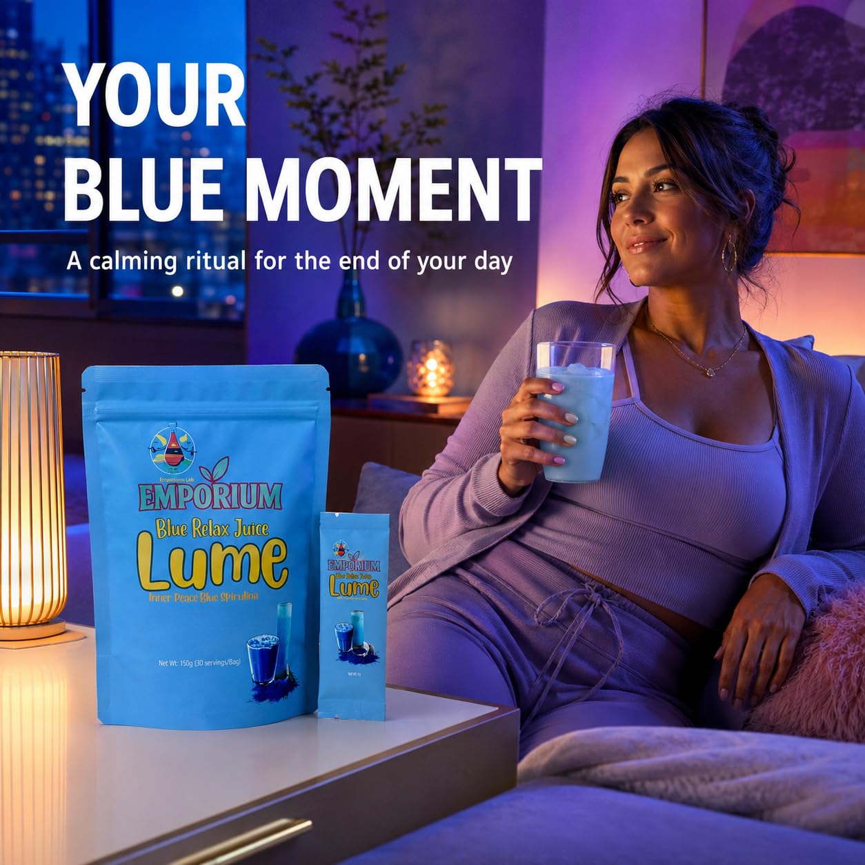 Emporium Lab ELOHIM LUME Blue daily wellness Drink Mix nutritional information