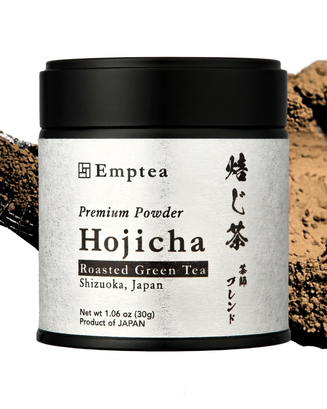 EMPTEA Hojicha Powder 30g tin front view