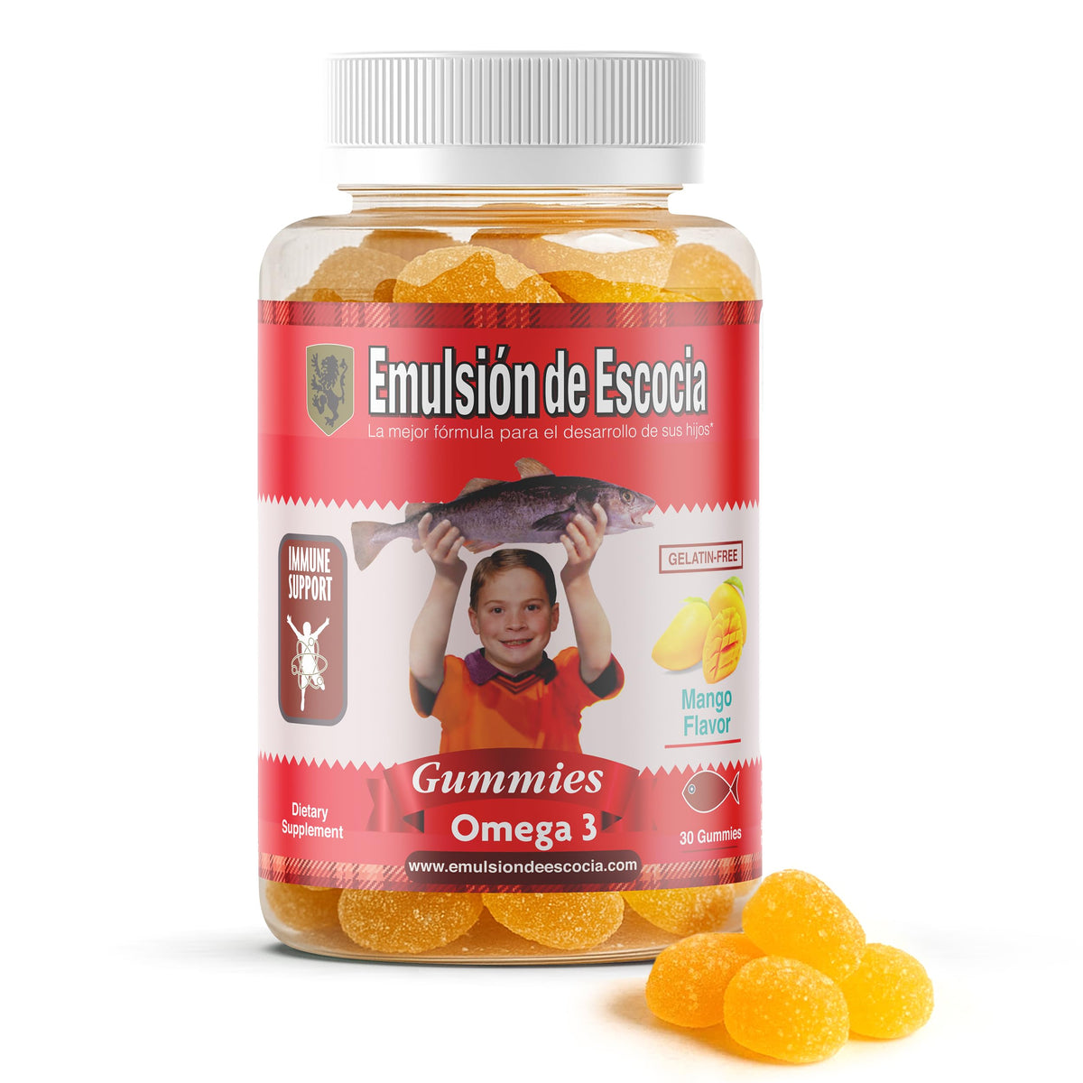 Emulsion de Escocia Omega-3 Gummies bottle front view