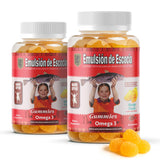 Emulsion de Escocia Omega-3 Gummies front view with packaging