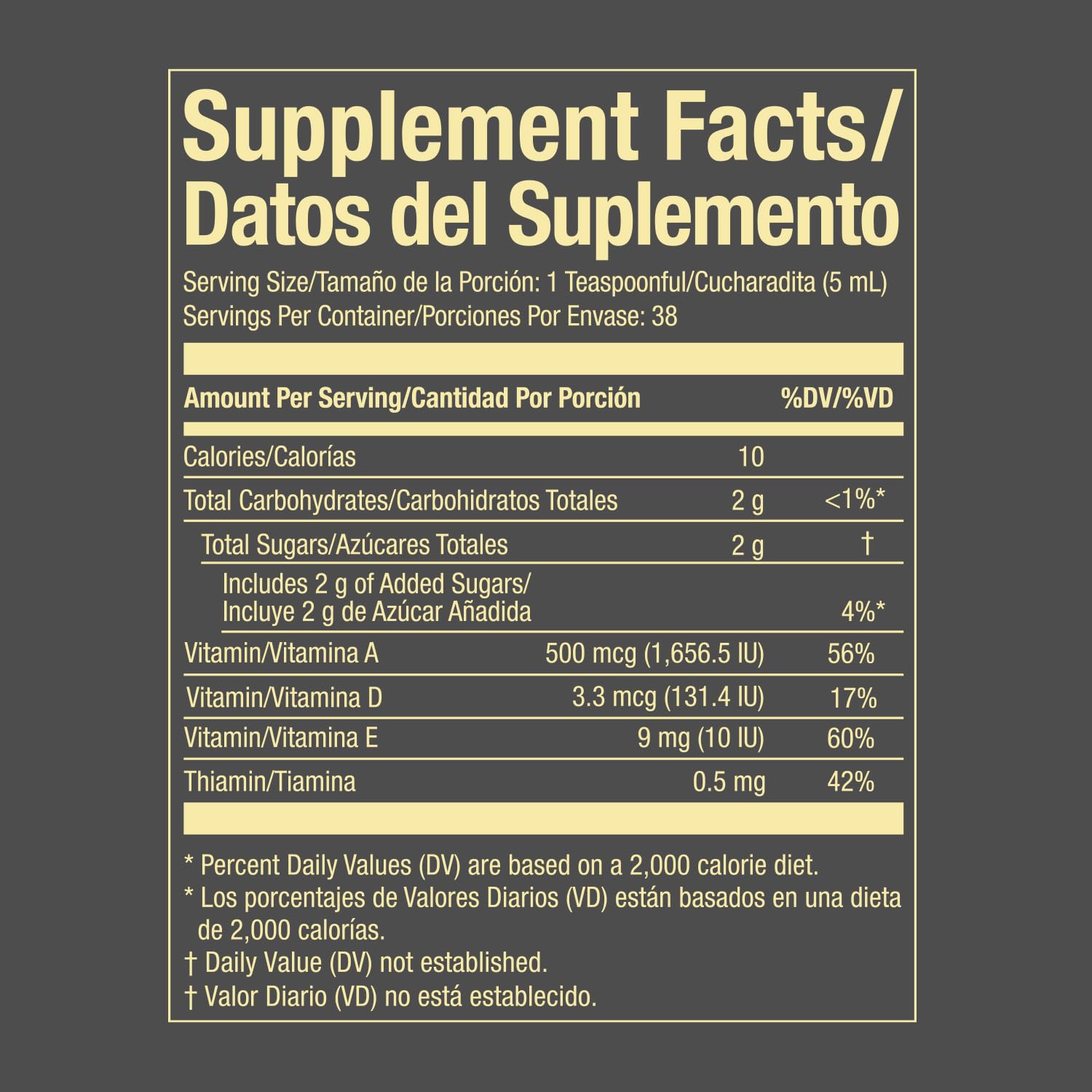 Emulsion de Escocia Omega-3 liquid supplement back view showing ingredients