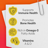 Emulsion de Escocia Omega-3 liquid supplement bottle side view