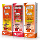 Emulsion de Escocia Omega-3 liquid supplement front view with cherry flavour