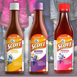 Emulsion de Scott liquid supplement with a spoon for easy administration