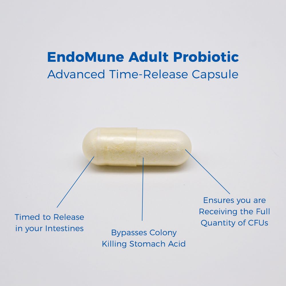Endomune Probiotic Supplement side view showing capsule