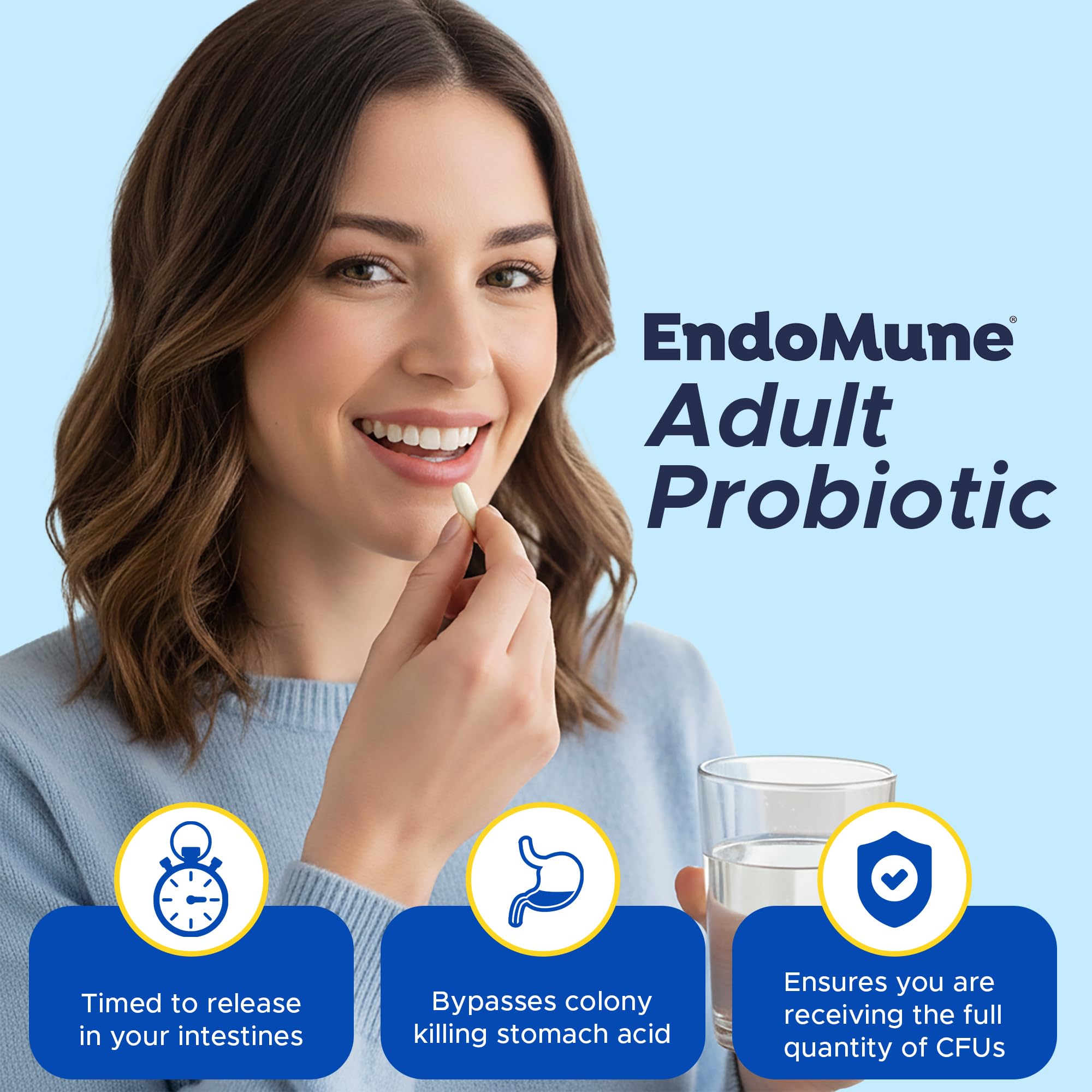 Endomune Probiotic Supplement with measuring spoon for dosage