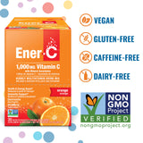 Ener-C Multivitamin Powder Packets back view showing ingredients