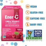 Ener-C Multivitamin Powder Packets back view with nutritional information