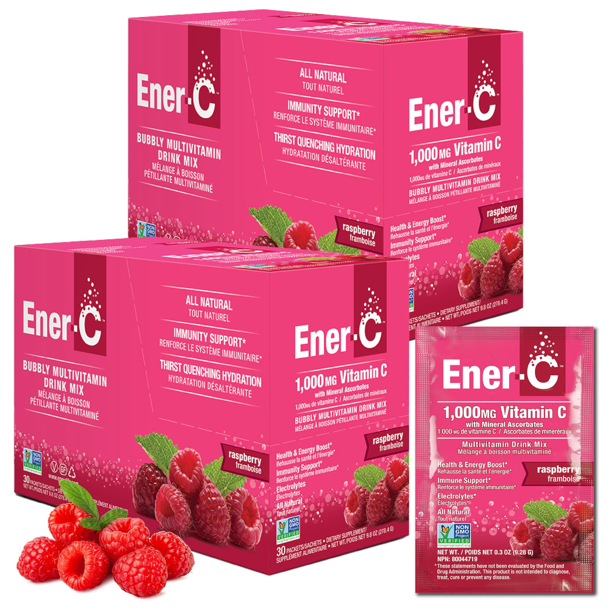 Ener-C Multivitamin Powder Packets front view, 30 count