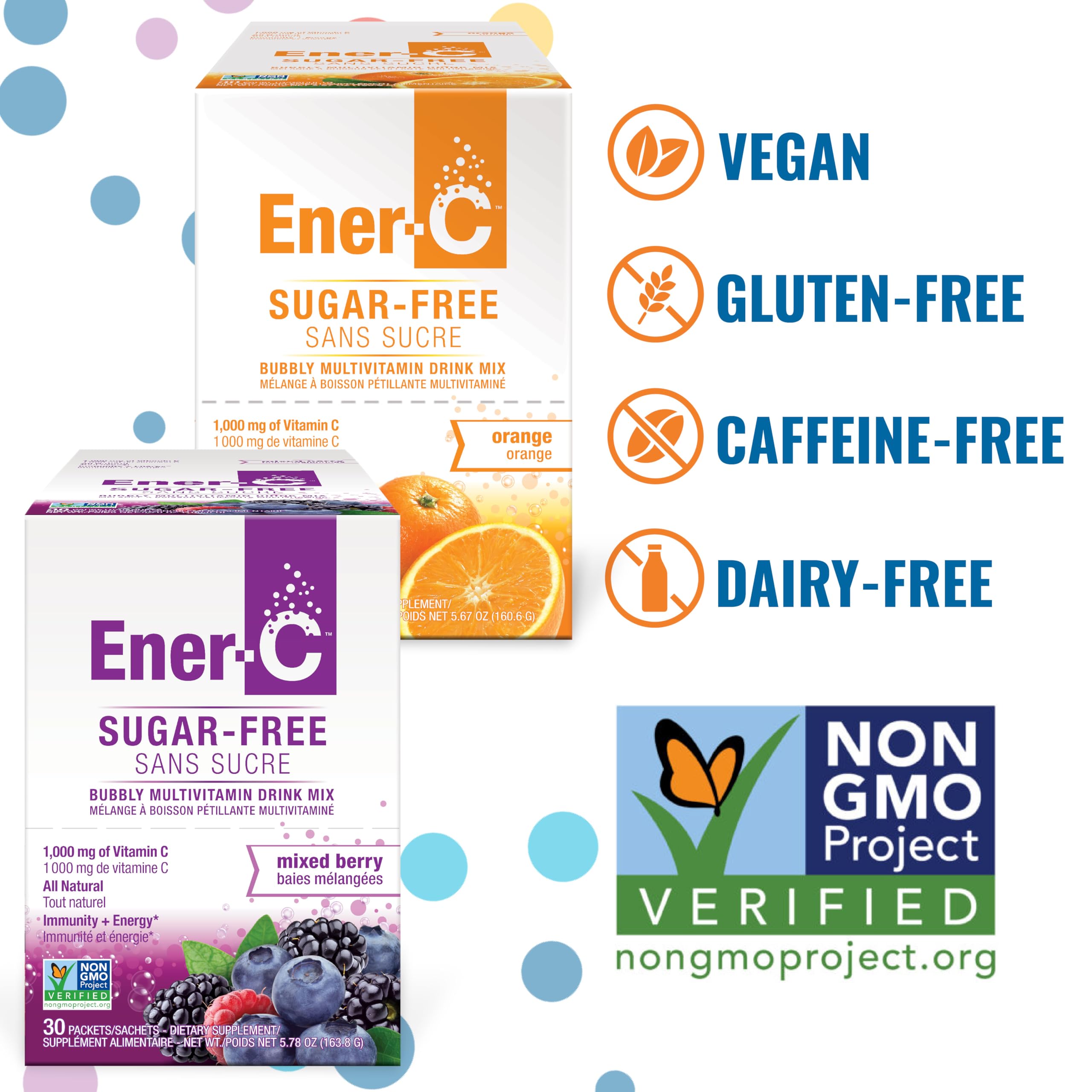 Ener-C Vitamin C Hydration Powder 1000mg back view of packaging