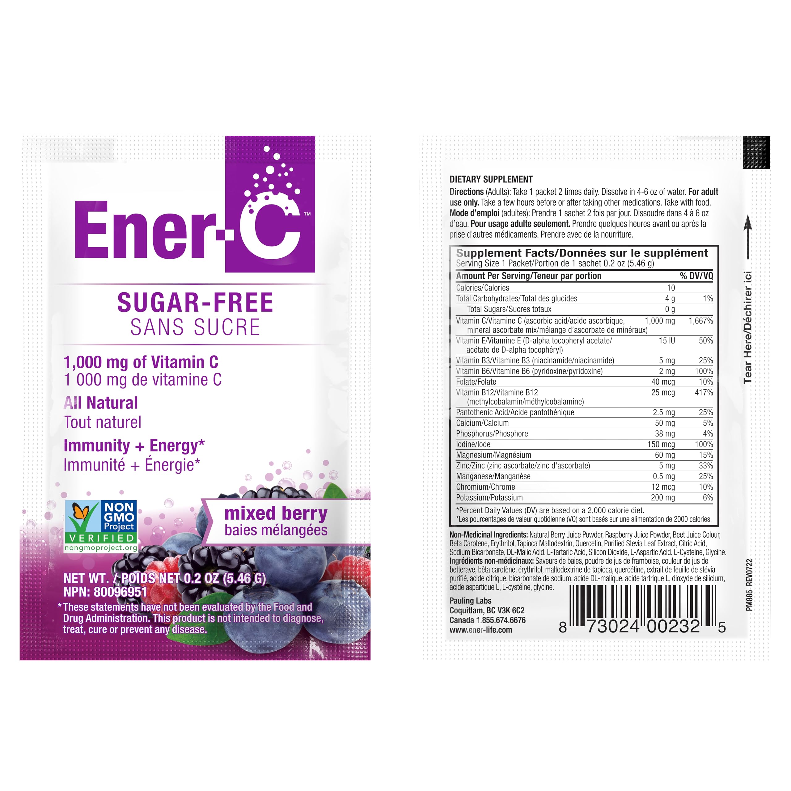 Ener-C Vitamin C Powder Packets in a lifestyle setting