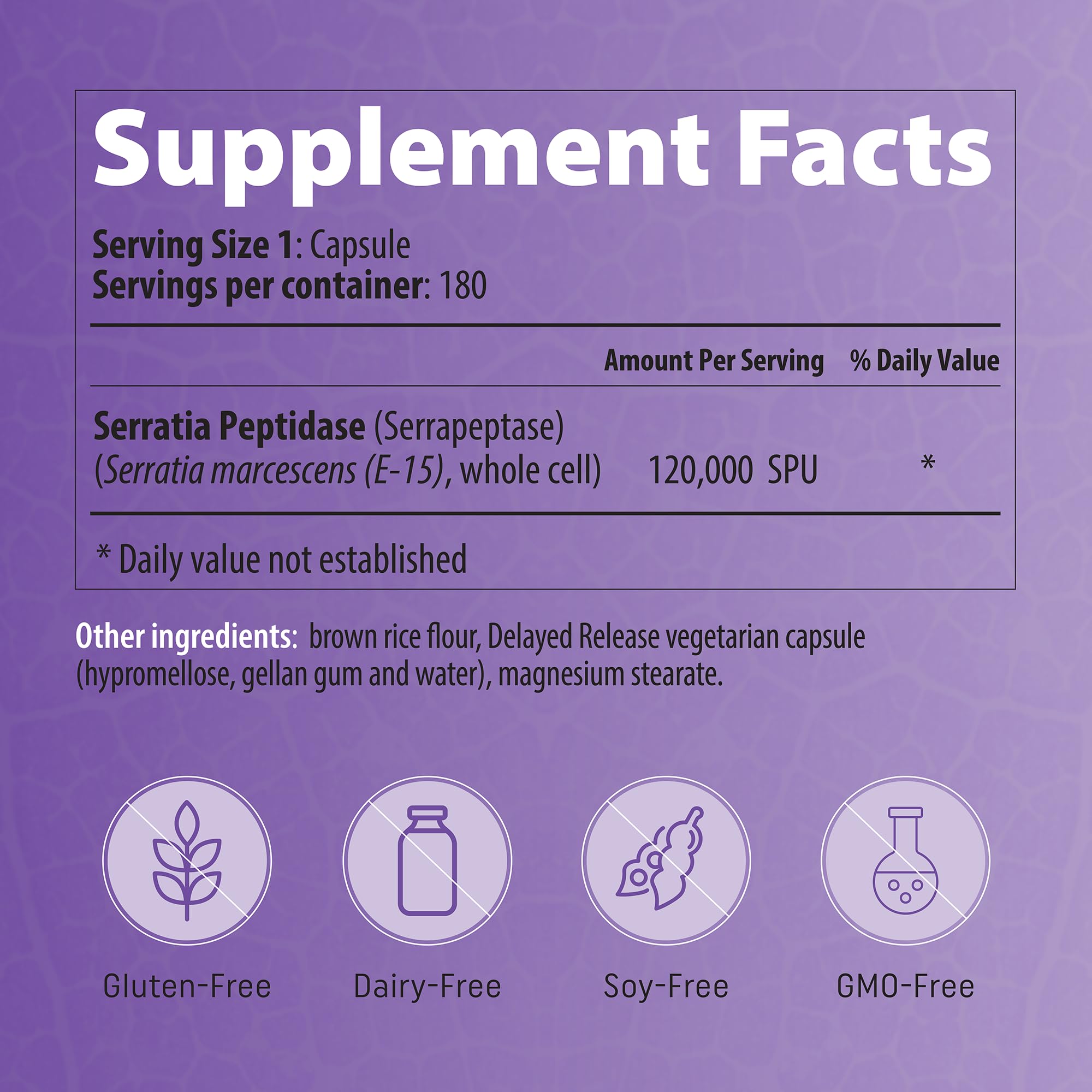 ENEREX Serrapeptase Multi-Enzyme Supplement bottle with measuring spoon