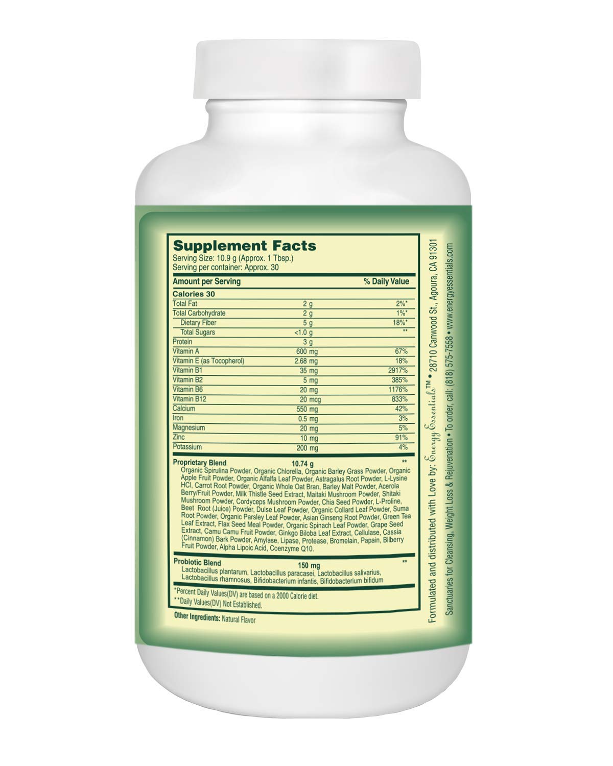 Energy Essentials Blended Vitamin & Mineral Supplement side view