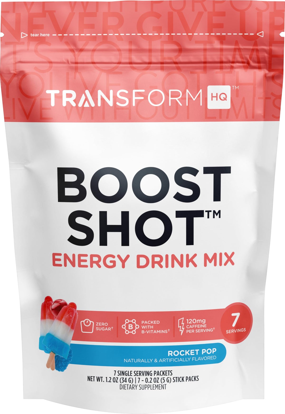 Energy support Shot packet front view