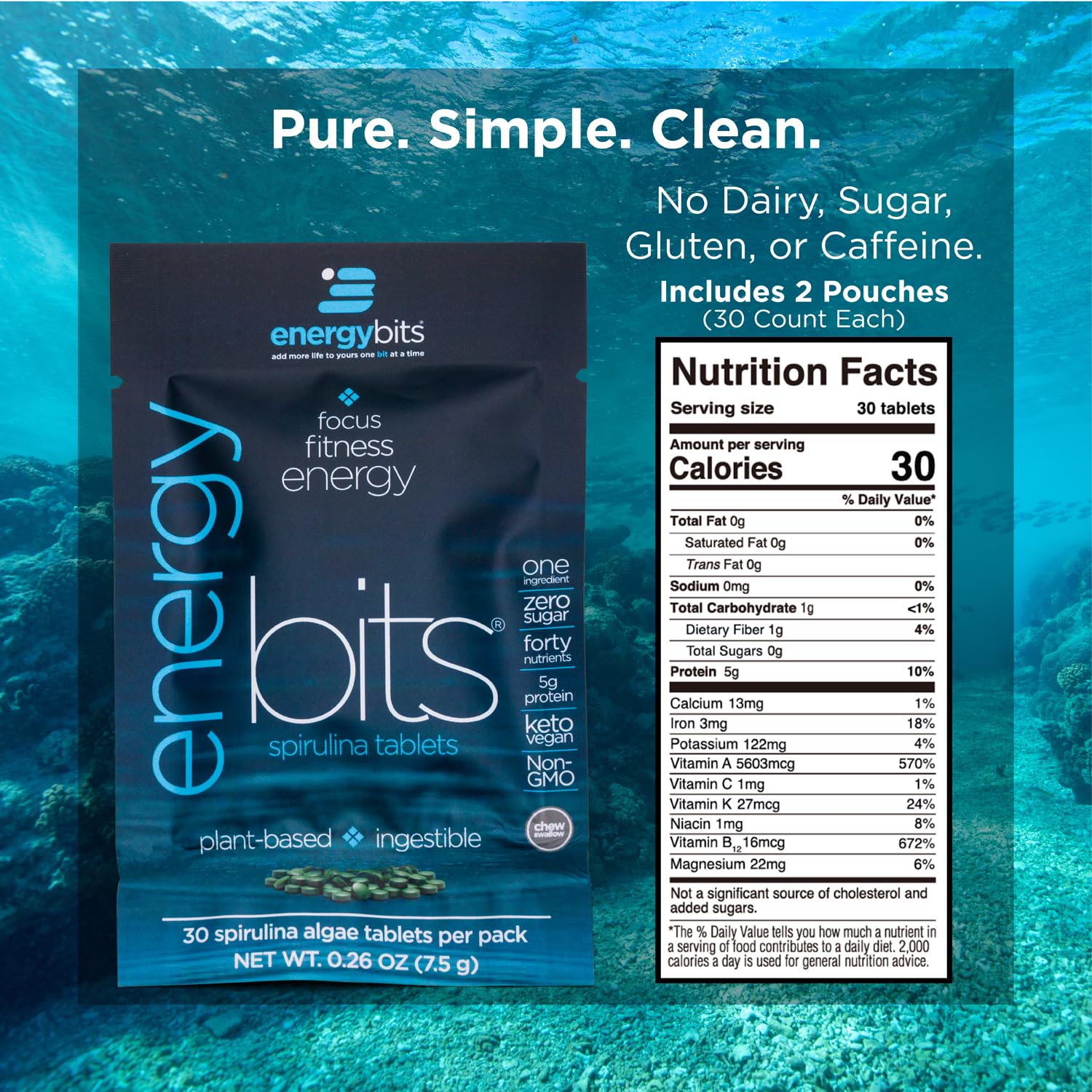 ENERGYBITS packaging with nutritional information