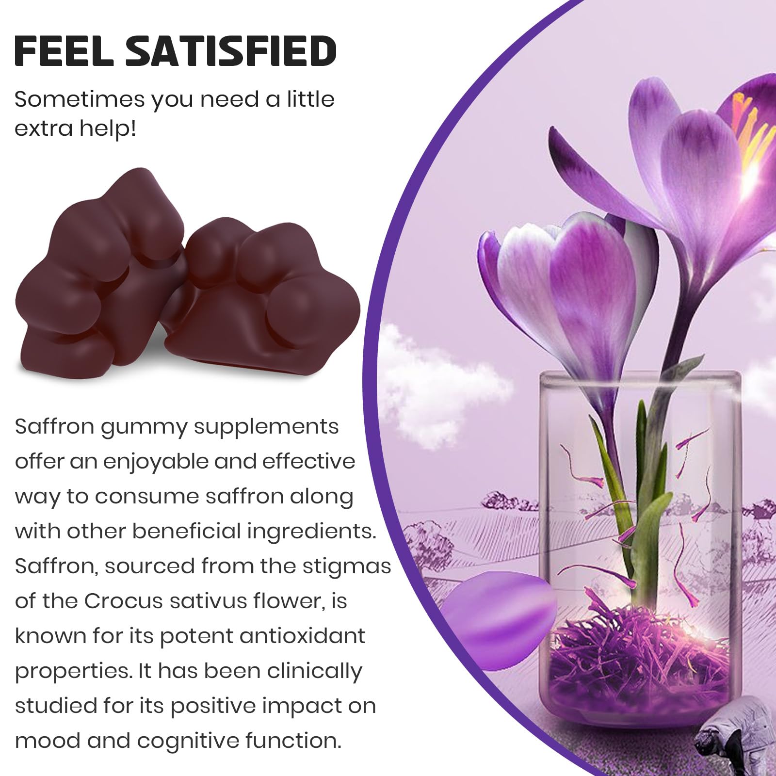 Enerlix Saffron Gummies close-up of individual gummy