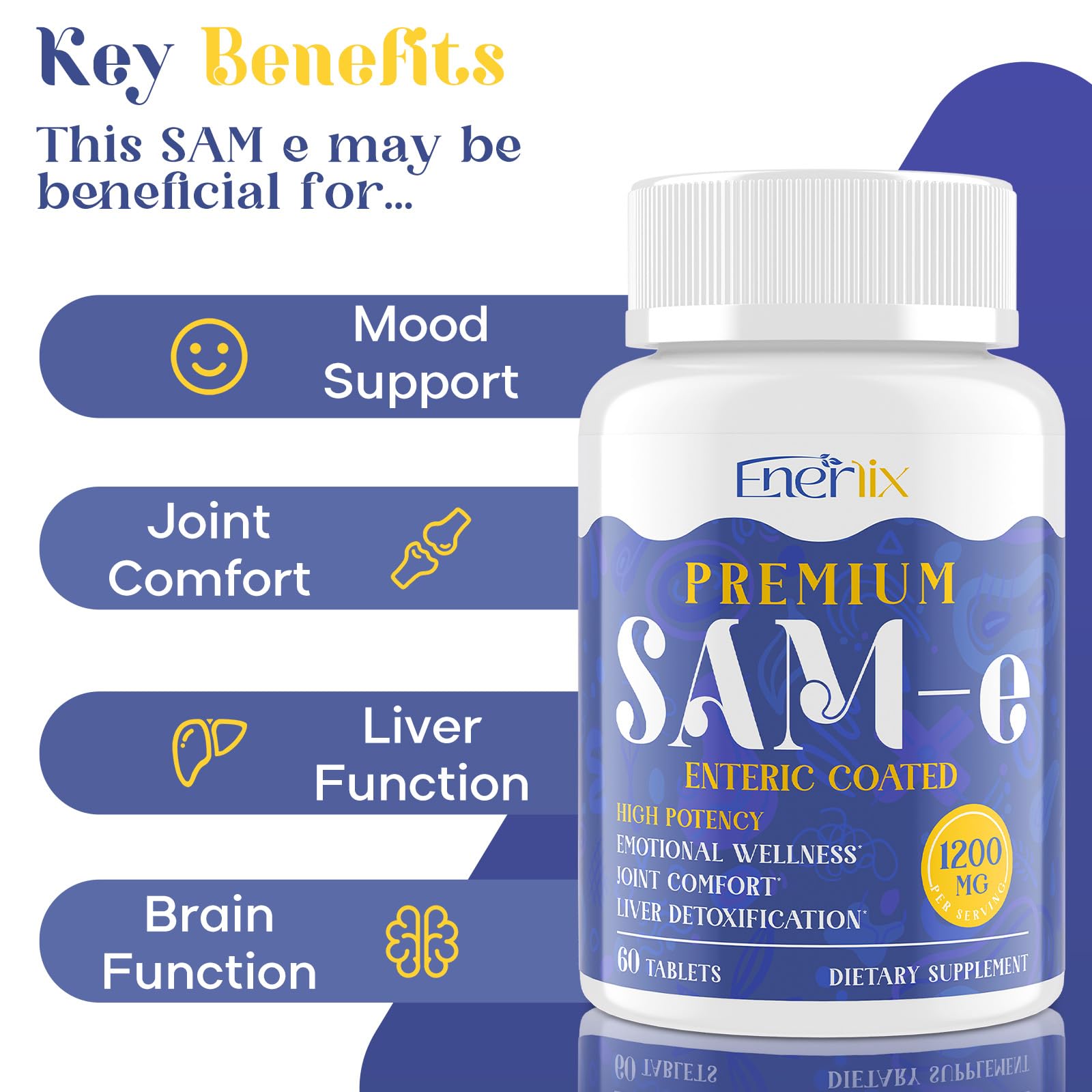 Enerlix SAM-e bottle label displaying ingredients