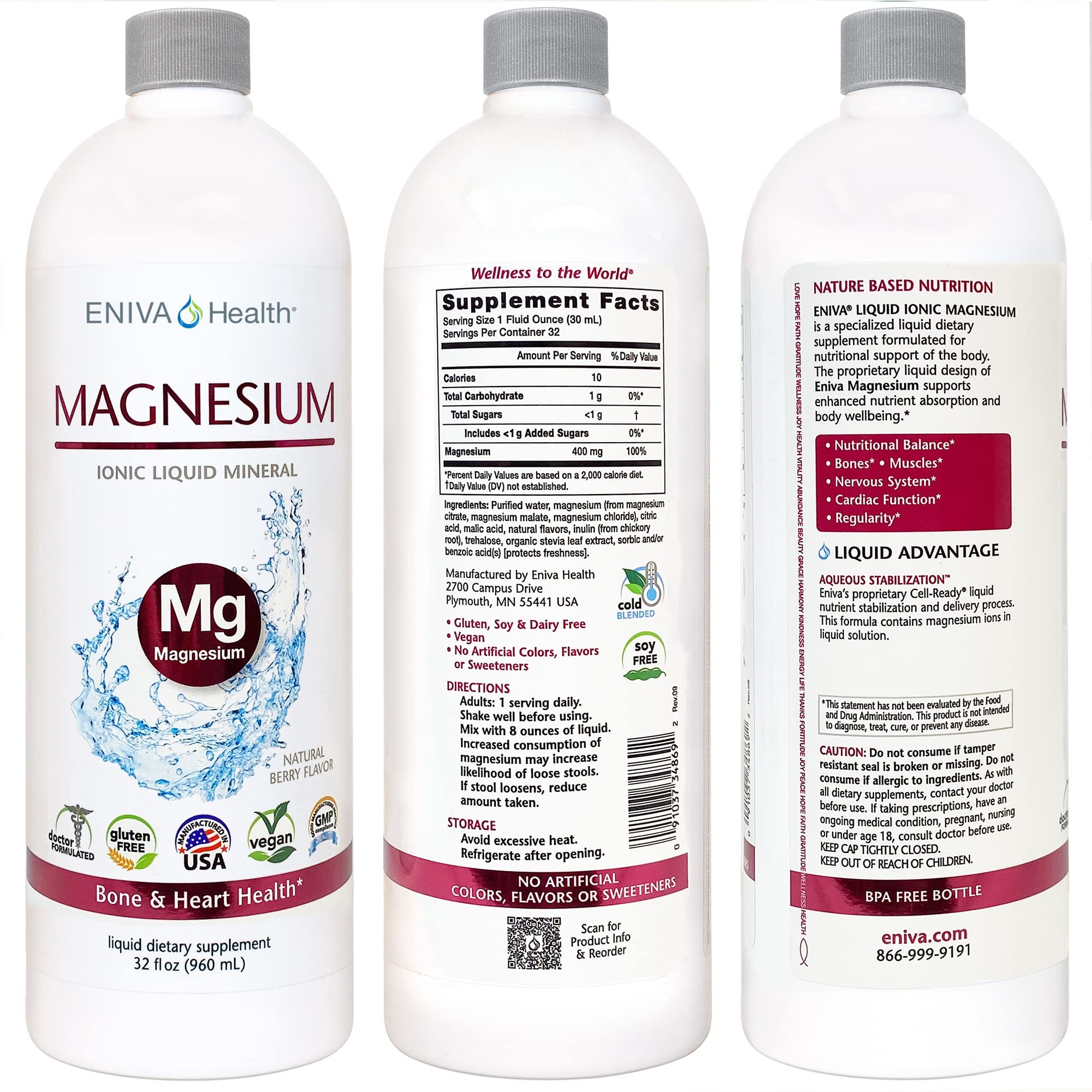 Eniva Health Magnesium Liquid Concentrate serving suggestion with juice