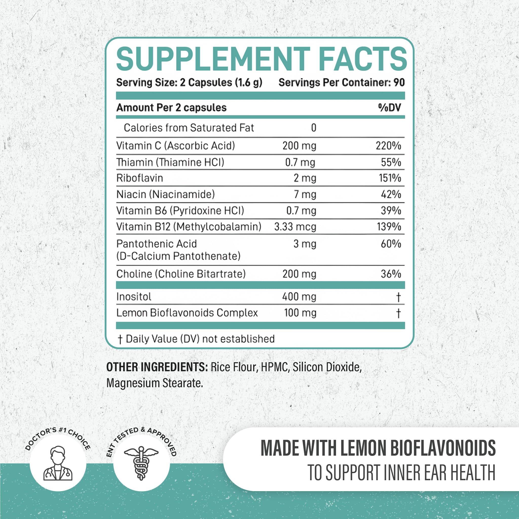 enliven Tinnitus Relief Supplement packaging details