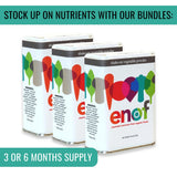 ENOF Organic Fruit and Veggie Powder displayed with cooking utensils