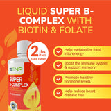 ENP Super B-Complex Liquid Vitamins displayed with fresh fruits