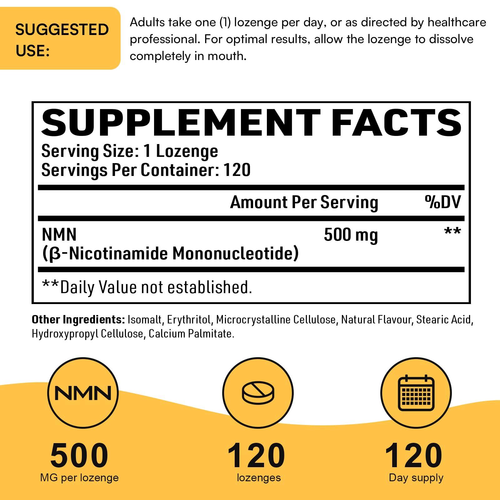 Enprotess NMN 500mg lozenge on a table