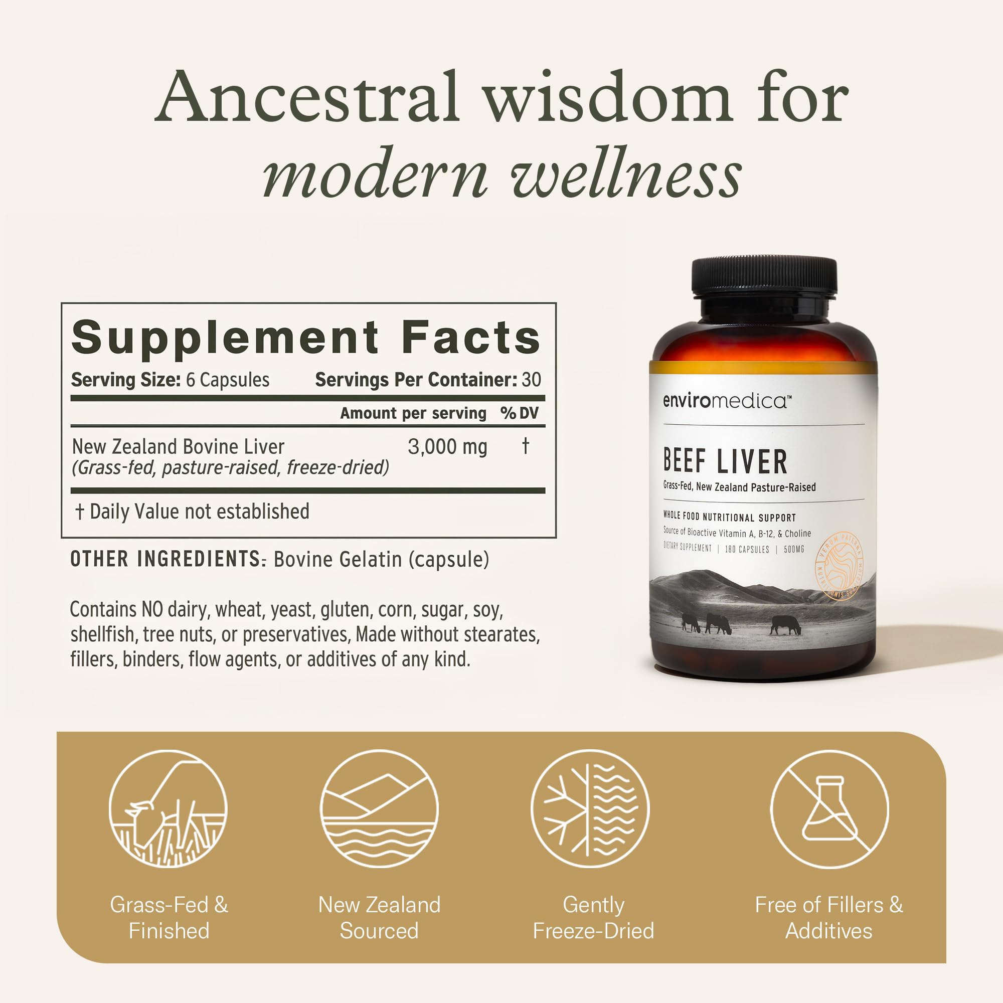Enviromedica Beef Liver Capsules 150g lifestyle scene