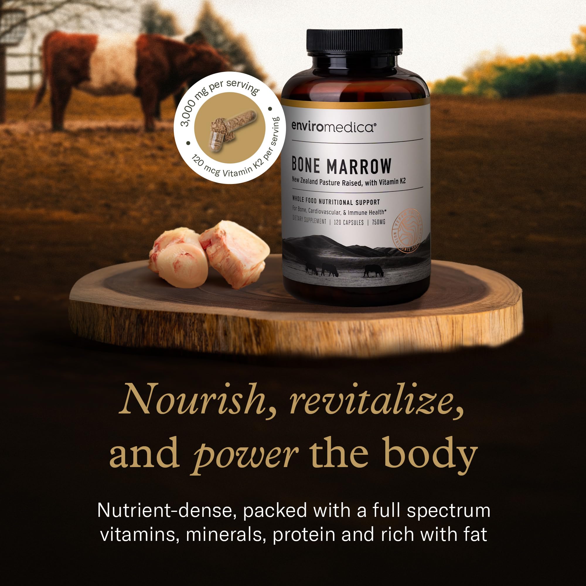 Enviromedica Bone Marrow Collagen Supplement packaging side view
