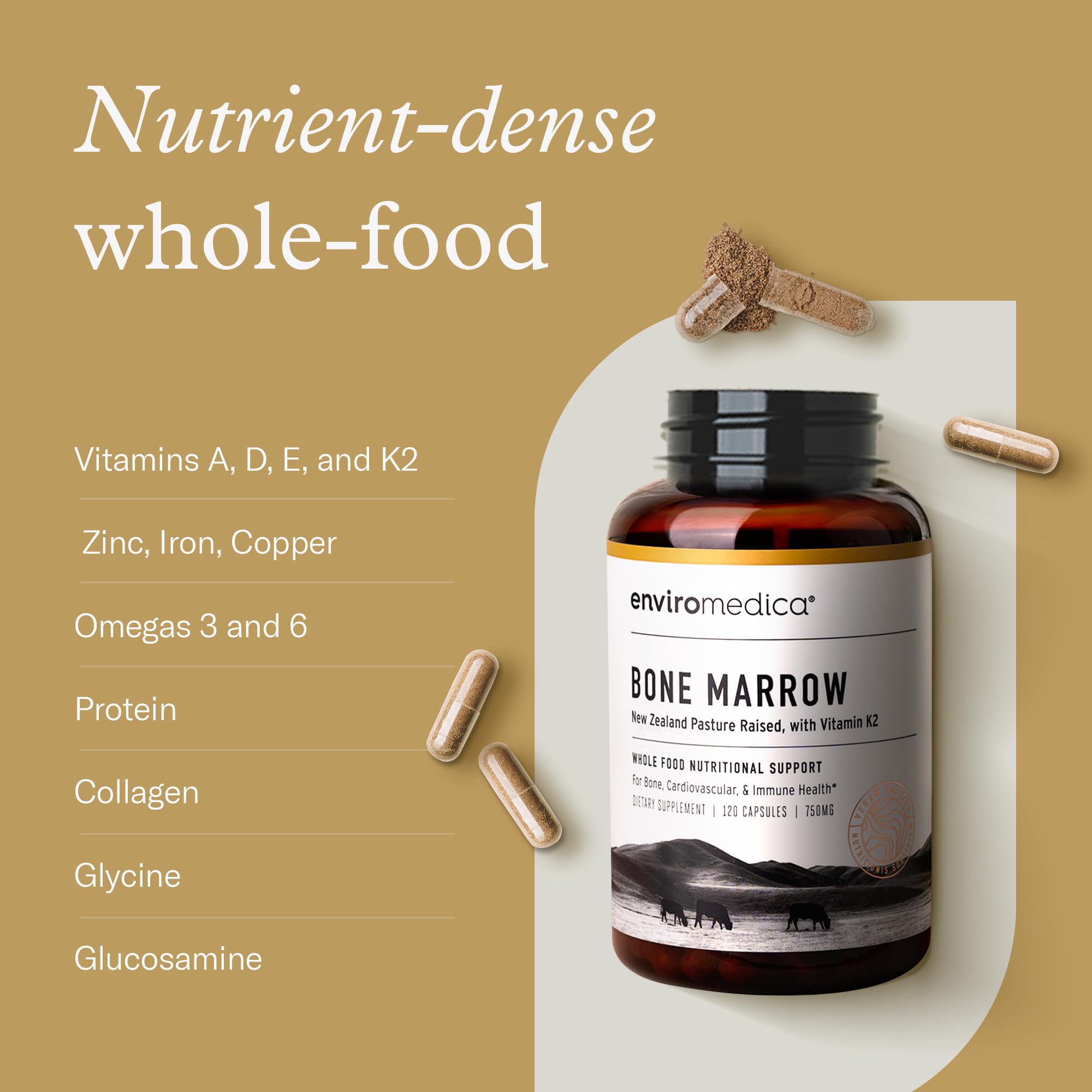 Enviromedica Bone Marrow Collagen Supplement with organic cotton packaging