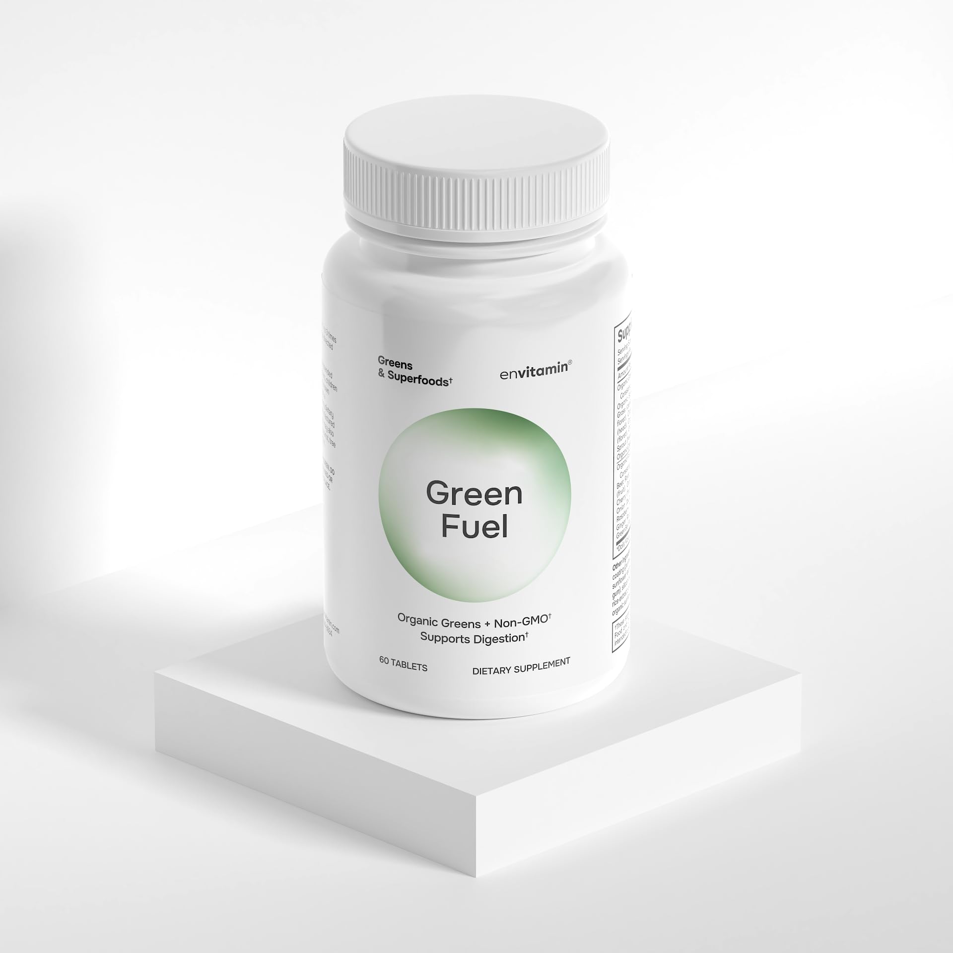 envitamin Greens Fuel Multivitamins bottle top