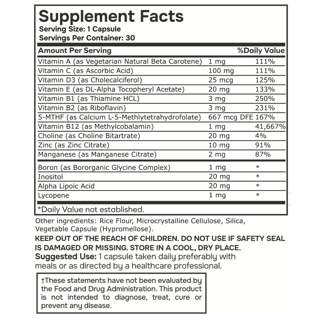envitamin Methylated Multivitamin Complex close-up of capsules