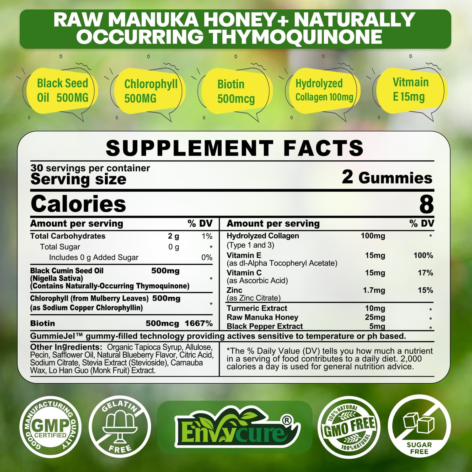 EnvyCure Black Seed Oil 318g bottle side view