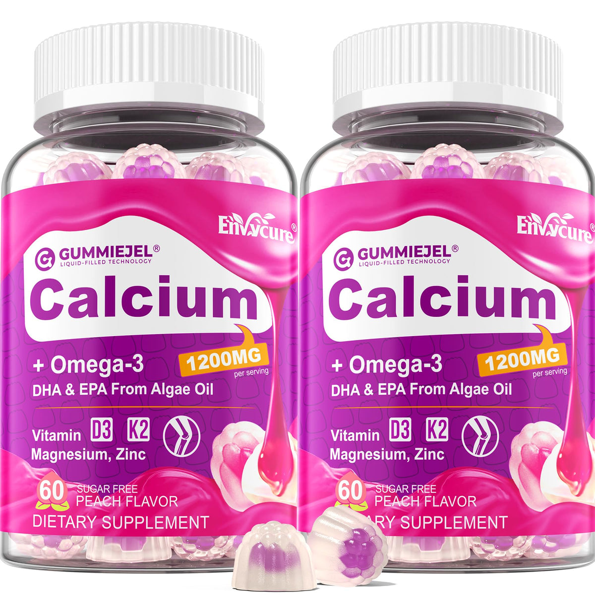EnvyCure Calcium Citrate Gummies front view with packaging