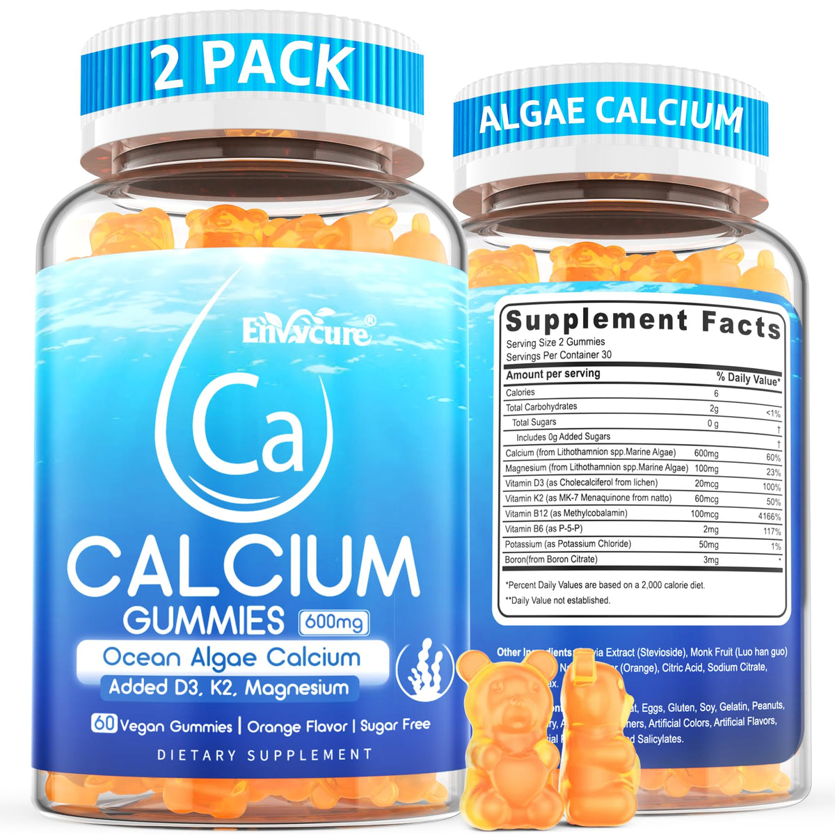 EnvyCure Calcium Gummies bottle front view
